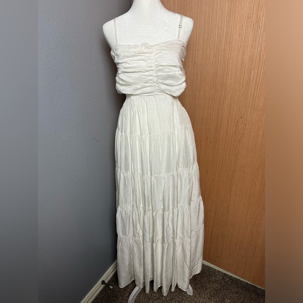 Anthropologie White Maxi Dress with Spaghetti Straps - Picture 4 of 12